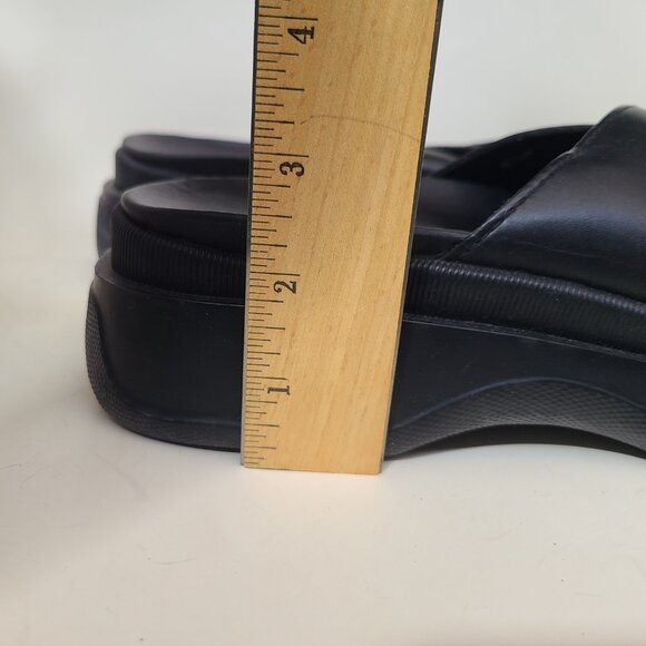 MIA 80's Chunky Platform Slide Black Sandals US 8.5 Retro Style - Picture 14 of 16